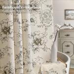 Vintage Floral Shower Curtain for Farmhouse Bathroom