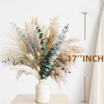Green Pampas Grass and Lavender Boho Bouquet