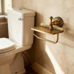 Vintage Wall-Mounted Toilet Paper Holder with Shelf