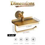 Vintage Wall-Mounted Toilet Paper Holder with Shelf