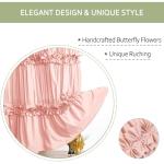 Peach Ruffle Shower Curtain with Vintage Bow Tie
