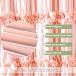 Peach Ruffle Shower Curtain with Vintage Bow Tie