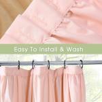 Peach Ruffle Shower Curtain with Vintage Bow Tie