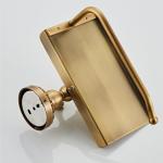 Vintage Wall-Mounted Toilet Paper Holder with Shelf