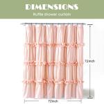 Peach Ruffle Shower Curtain with Vintage Bow Tie