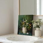 Set of 3 Vintage Floral Bathroom Wall Art