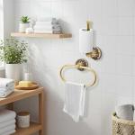 Antique Brass Toilet Paper and Towel Holder Set