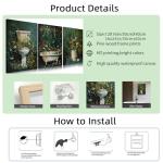 Set of 3 Vintage Floral Bathroom Wall Art