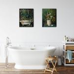 Set of 3 Vintage Floral Bathroom Wall Art