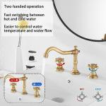 8" Widespread Antique Brass Bathroom Sink Faucet