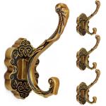 Vintage Gold Coat Hooks – Set of 4