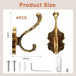 Vintage Gold Coat Hooks – Set of 4