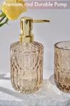 5-Piece Brown Glass Bathroom Accessories Set