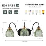 Vintage Bathroom Vanity Light with Green Glass Shades