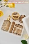 5-Piece Brown Glass Bathroom Accessories Set