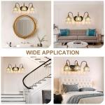 Vintage Bathroom Vanity Light with Green Glass Shades