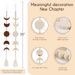 Moon Phase Wall Hanging with Wood Beads