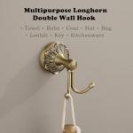 Vintage Brass Wall Hook for Towels and Clothes