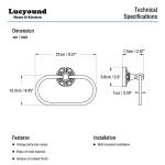 Vintage Gold Oval Towel Ring for Bathroom