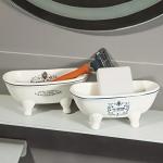 Mini Vintage Ceramic Clawfoot Bathtub Soap Dish
