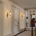 Gold Crystal Vintage Wall Sconces - Set of 2