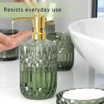 Green Glass Bathroom Accessories Set - 5 Pieces