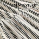 Farmhouse Ruffle Hem Shower Curtain, Cream-Black Stripe