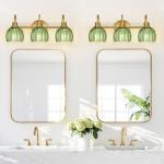 Brushed Gold 3-Light Bathroom Vanity Lights