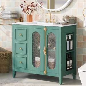 Merax 36" Retro Bathroom Vanity with Sink