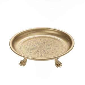 Brass Pedestal Tray with Eagle Claw Feet