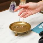Brass Pedestal Tray with Eagle Claw Feet