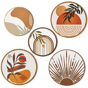 Bohemian Wooden Wall Art Set of 5