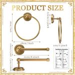Antique Brass Toilet Paper Holder and Towel Ring Set