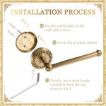 Antique Brass Toilet Paper Holder and Towel Ring Set