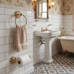 Antique Brass Toilet Paper Holder and Towel Ring Set