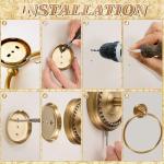 Antique Brass Toilet Paper Holder and Towel Ring Set