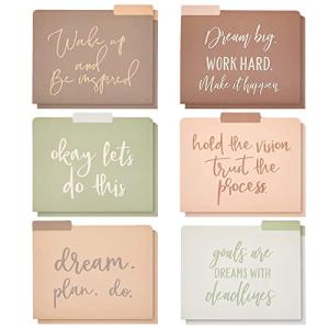 Cute Earth Tone File Folders with Inspirational Sayings