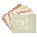 Cute Earth Tone File Folders with Inspirational Sayings