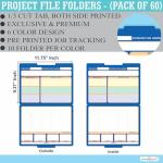 60 Pack Assorted Project File Folders