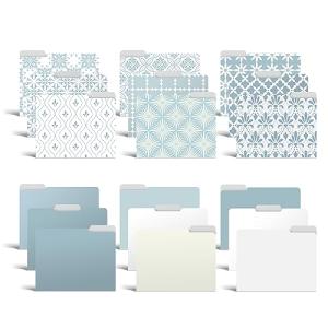 Floral and Solid Decorative File Folders, 18 Pack