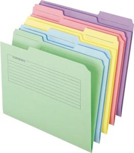 Colorful Top Tab File Folders, 30 Pack
