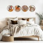 Boho Geometric Wooden Wall Art – 4 Pieces
