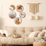 Bohemian Wooden Wall Art Set of 5