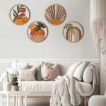 Boho Geometric Wooden Wall Art – 4 Pieces
