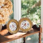 LIHOLO Vintage Round Bronze Picture Frames Set