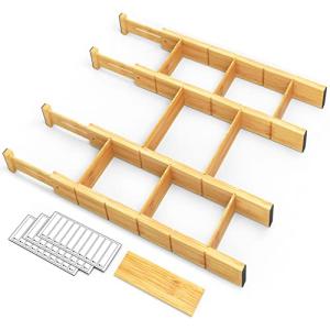Bamboo Drawer Dividers with Labels and Inserts