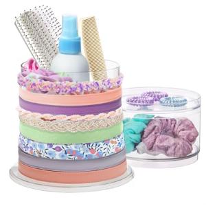 Clear Stackable Hair Accessory Organizer Set