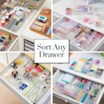 Clear 18-Piece Stackable Drawer Organizer Set