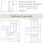 Clear 18-Piece Stackable Drawer Organizer Set