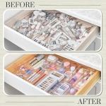 Clear 18-Piece Stackable Drawer Organizer Set